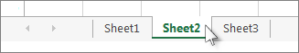Sheet tabs in Excel with Sheet2 selected.