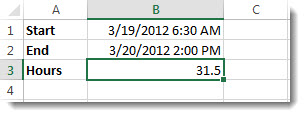 Elapsed time over 24 hours