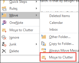 Move to Clutter in Outlook
