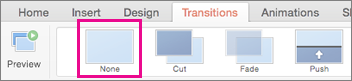 Transition remove highlighted