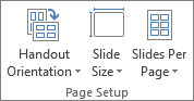 Screenshot showing Page Setup group