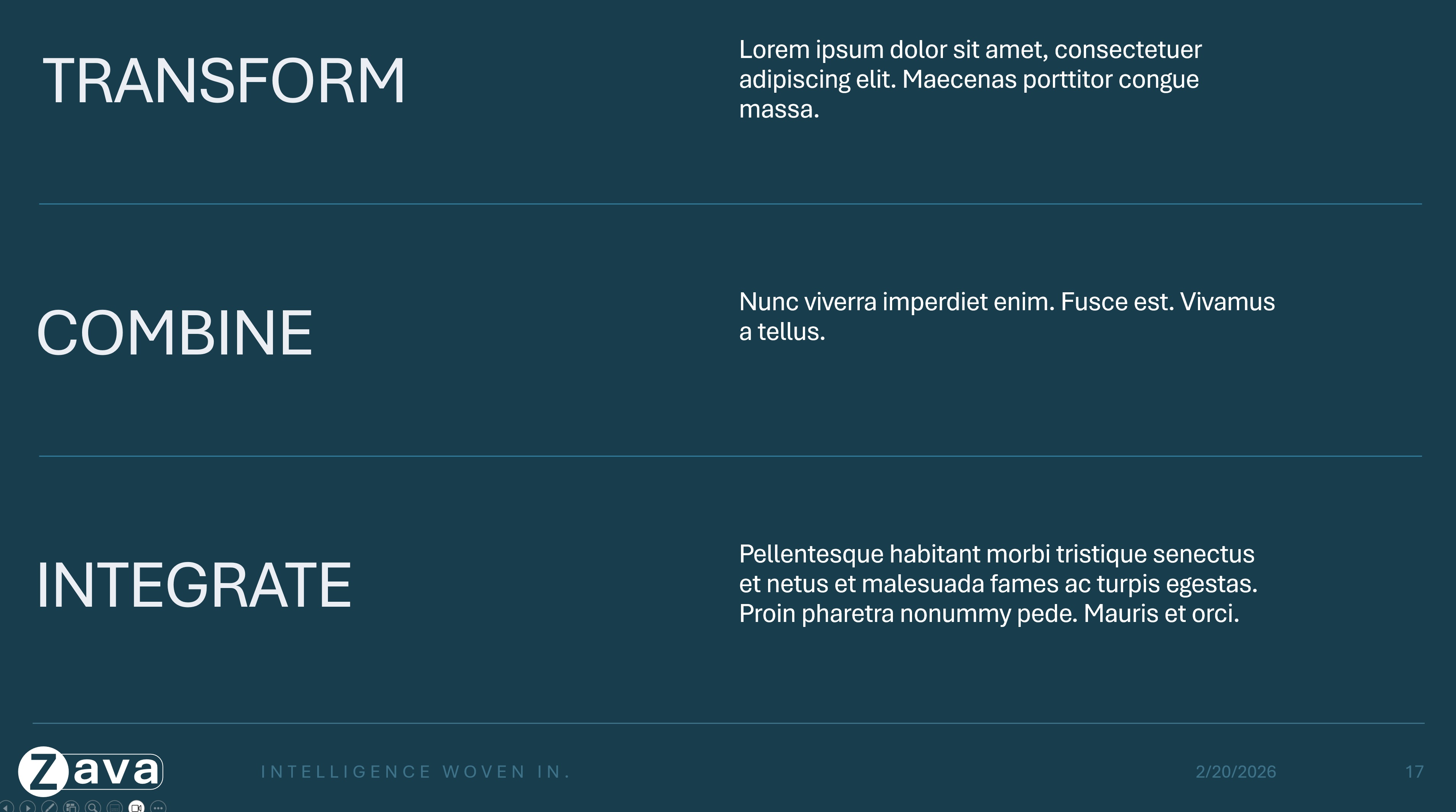 Screenshot showing the PPT Template - Transform (Fake Latin)