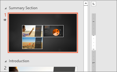 Shows the Summary Section slide of a Summary Zoom in PowerPoint.