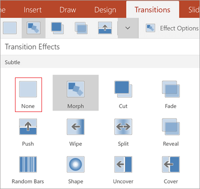 Remove transitions