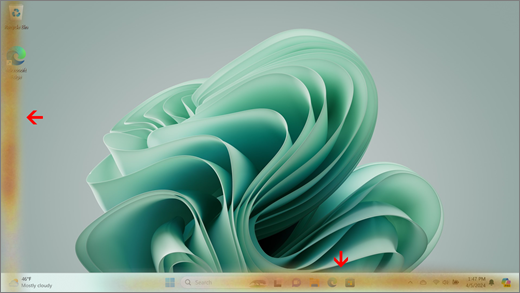 Shows yellow and brown at the edges of a Surface screen.