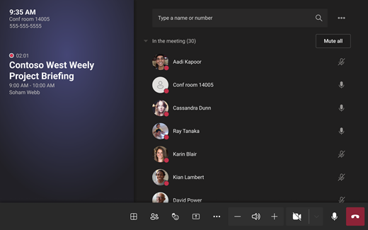 Teams Room on Android  screen
