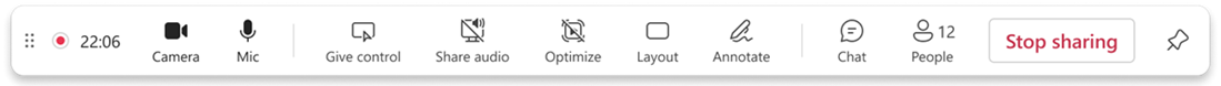 Screenshot of presenter toolbar.