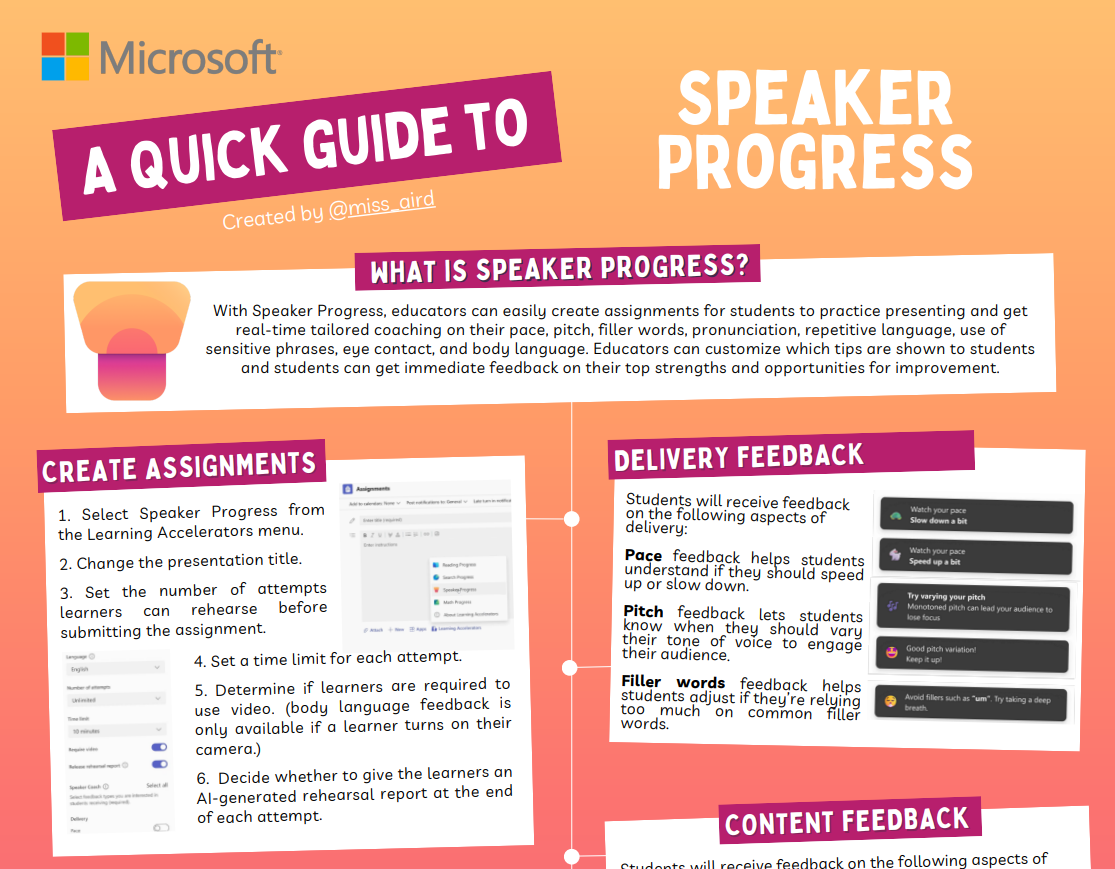 Screenshot of Speaker Progress